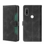 For Fujitsu Arrows WE F-51B Skin Feel Straw Hat Magnetic Buckle Leather Phone Case(Black)