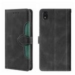 For ZTE Blade L210 Skin Feel Straw Hat Magnetic Buckle Leather Phone Case(Black)