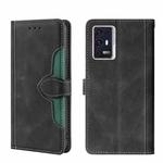 For ZTE Axon 30 Pro 5G Skin Feel Straw Hat Magnetic Buckle Leather Phone Case(Black)
