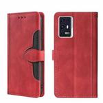 For ZTE Axon 30 Pro 5G Skin Feel Straw Hat Magnetic Buckle Leather Phone Case(Red)