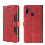 For ZTE Libero 5G Skin Feel Straw Hat Magnetic Buckle Leather Phone Case(Red)