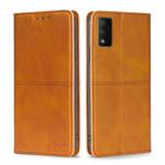 For TCL 30T T603DL Cow Texture Magnetic Horizontal Flip Leather Phone Case(Light Brown)