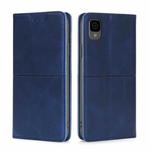 For TCL 30Z T602DL Cow Texture Magnetic Horizontal Flip Leather Phone Case(Blue)