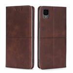 For TCL 30Z T602DL Cow Texture Magnetic Horizontal Flip Leather Phone Case(Dark Brown)