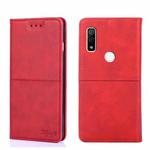 For Fujitsu Arrows We F-51B Cow Texture Magnetic Horizontal Flip Leather Phone Case(Red)