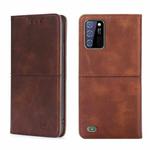 For Oukitel C25 Cow Texture Magnetic Horizontal Flip Leather Phone Case(Dark Brown)