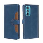 For Motorola Edge 30 Skin Feel Magnetic Buckle Leather Phone Case(Blue)