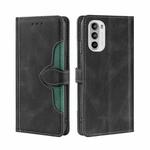 For Motorola Moto G52 4G / G82 5G Skin Feel Magnetic Buckle Leather Phone Case(Black)