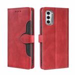 For Motorola Moto G52j 5G Skin Feel Magnetic Buckle Leather Phone Case(Red)