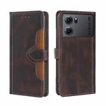 For OPPO K10 5G Skin Feel Magnetic Buckle Leather Phone Case(Brown)