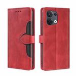 For OPPO Reno8 5G Skin Feel Magnetic Buckle Leather Phone Case(Red)