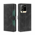 For vivo S15 5G Skin Feel Magnetic Buckle Leather Phone Case(Black)