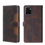 For vivo Y15s Global Skin Feel Magnetic Buckle Leather Phone Case(Brown)