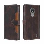 For Nokia C21 Skin Feel Magnetic Buckle Leather Phone Case(Brown)