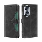 For Honor 70 Skin Feel Magnetic Buckle Leather Phone Case(Black)