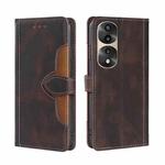 For Honor 70 Pro / 70 Pro Plus Skin Feel Magnetic Buckle Leather Phone Case(Brown)