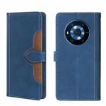 For Honor Magic3 Skin Feel Magnetic Buckle Leather Phone Case(Blue)