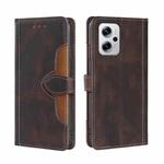 For Xiaomi Redmi Note 11T Pro / Pro Plus 5G Skin Feel Magnetic Buckle Leather Phone Case(Brown)