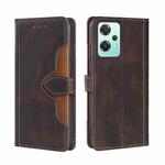 For OnePlus Nord CE 2 Lite 5G Skin Feel Magnetic Buckle Leather Phone Case(Brown)