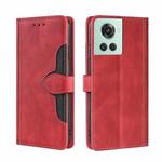 For OnePlus Ace / 10R Skin Feel Magnetic Buckle Leather Phone Case(Red)