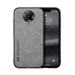 For Xiaomi Redmi K30 Pro Skin Feel Magnetic Leather Back Phone Case(Light Grey)