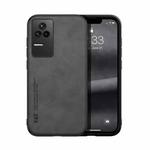For Xiaomi Redmi K50 Skin Feel Magnetic Leather Back Phone Case(Dark Grey)