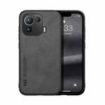 For Xiaomi 11T Pro Skin Feel Magnetic Leather Back Phone Case(Dark Grey)