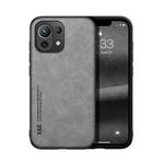 For Xiaomi Mi 11 Lite Skin Feel Magnetic Leather Back Phone Case(Light Grey)
