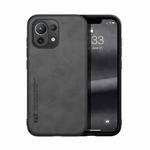For Xiaomi Mi 11 Lite Skin Feel Magnetic Leather Back Phone Case(Dark Grey)