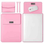 4 in 1 Lightweight and Portable Leather Computer Bag, Size:11/12 inches(Pink)