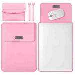 4 in 1 Lightweight and Portable Leather Computer Bag, Size:13/14 inches(Pink)