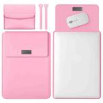 4 in 1 Lightweight and Portable Leather Computer Bag, Size:15.4/15.6/16.1 inches(Pink)