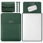 4 in 1 Lightweight and Portable Leather Computer Bag, Size:15.4/15.6/16.1 inches(Dark Green)