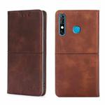 For Infinix Hot 8/Hot 8 Lite/Tecon Camon 12 Cow Texture Magnetic Horizontal Flip Leather Phone Case(Dark Brown)