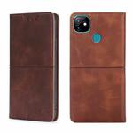 For Itel Vision 1 Cow Texture Magnetic Horizontal Flip Leather Phone Case(Dark Brown)