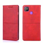 For Tecno Pop 4 Cow Texture Magnetic Horizontal Flip Leather Phone Case(Red)