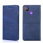 For Tecno Pop 4 Cow Texture Magnetic Horizontal Flip Leather Phone Case(Blue)