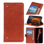 For Huawei P40 Lite E / Y7P Copper Buckle Retro Crazy Horse Texture Horizontal Flip Leather Case with Holder & Card Slots & Wallet(Brown)