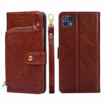 For Motorola Moto G50 5G Zipper Bag PU + TPU Horizontal Flip Leather Case(Brown)