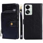 For OnePlus Nord 2T Zipper Bag PU + TPU Horizontal Flip Leather Case(Black)