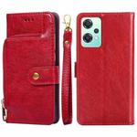 For OnePlus Nord CE 2 Lite 5G Zipper Bag PU + TPU Horizontal Flip Leather Case(Red)