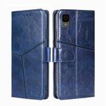 For TCL 30Z T602DL Geometric Stitching Horizontal Flip Leather Phone Case(Blue)