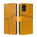 For TCL 303 Geometric Stitching Horizontal Flip Leather Phone Case(Yellow)