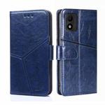 For TCL 303 Geometric Stitching Horizontal Flip Leather Phone Case(Blue)