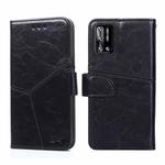 For Doogee N40 Pro Geometric Stitching Horizontal Flip Leather Phone Case(Black)