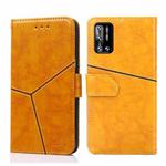 For Doogee N40 Pro Geometric Stitching Horizontal Flip Leather Phone Case(Yellow)