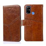 For Doogee X96 Pro Geometric Stitching Horizontal Flip Leather Phone Case(Light Brown)