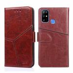 For Doogee X96 Pro Geometric Stitching Horizontal Flip Leather Phone Case(Dark Brown)