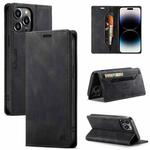 For iPhone 14 Pro Max AutSpace A01 Retro Skin-feel Crazy Horse Leather Phone Case (Black)