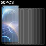 50 PCS 0.26mm 9H 2.5D Tempered Glass Film For HTC Desire 22 Pro